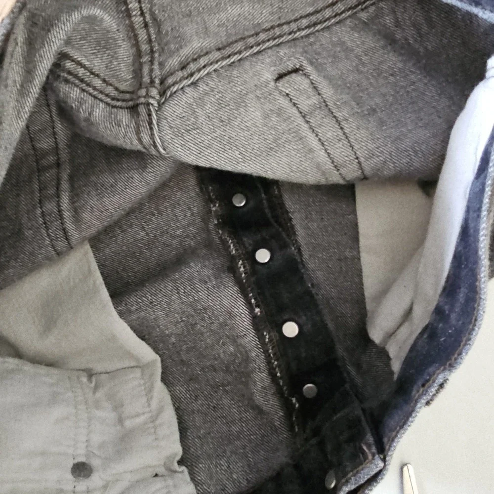 Vintage 80s Levi's 501-0658 Jeans 36x34 (34x33) Charcoal Button Fly Straight USA